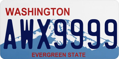WA license plate AWX9999