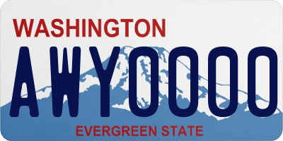 WA license plate AWY0000