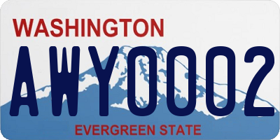 WA license plate AWY0002