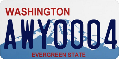WA license plate AWY0004