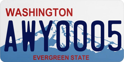 WA license plate AWY0005