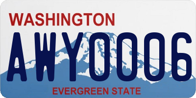 WA license plate AWY0006