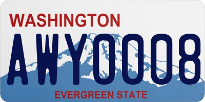 WA license plate AWY0008