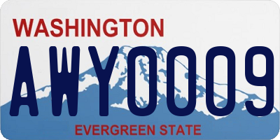 WA license plate AWY0009