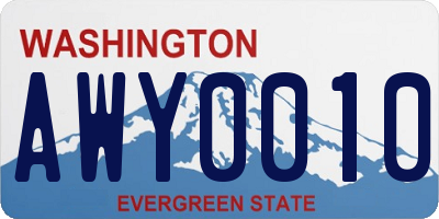 WA license plate AWY0010