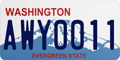 WA license plate AWY0011