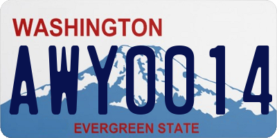 WA license plate AWY0014