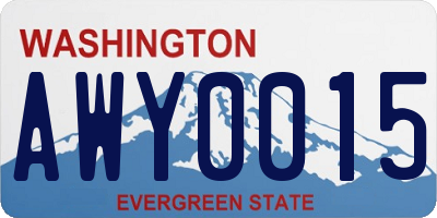WA license plate AWY0015