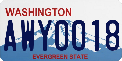 WA license plate AWY0018