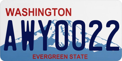 WA license plate AWY0022