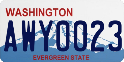 WA license plate AWY0023