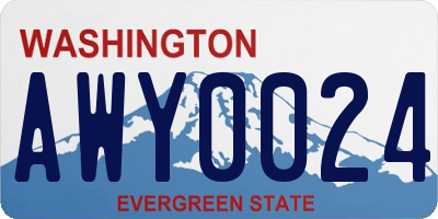 WA license plate AWY0024
