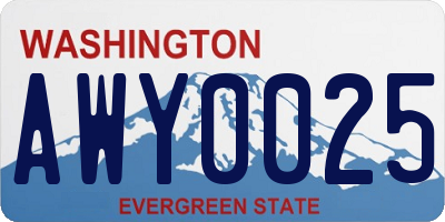 WA license plate AWY0025