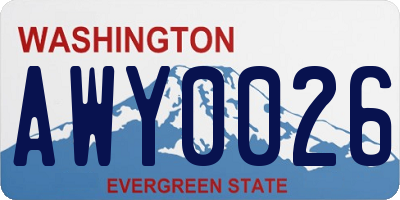 WA license plate AWY0026