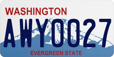 WA license plate AWY0027