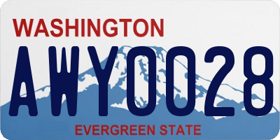 WA license plate AWY0028