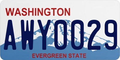 WA license plate AWY0029