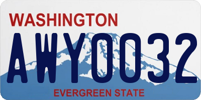 WA license plate AWY0032