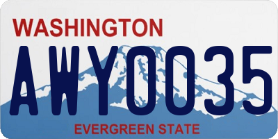 WA license plate AWY0035