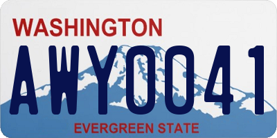 WA license plate AWY0041