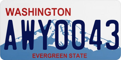 WA license plate AWY0043