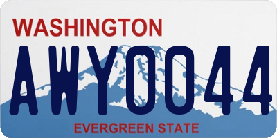 WA license plate AWY0044