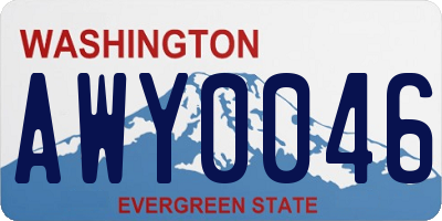 WA license plate AWY0046