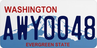 WA license plate AWY0048