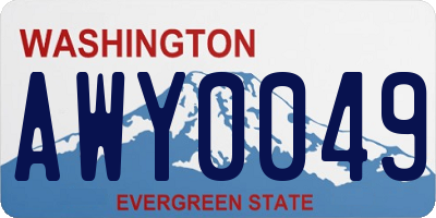 WA license plate AWY0049