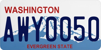 WA license plate AWY0050