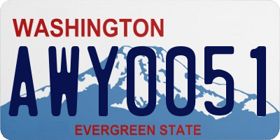 WA license plate AWY0051