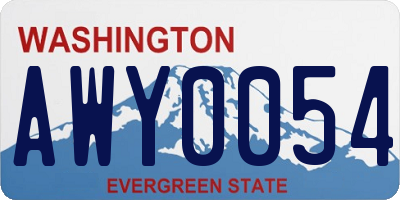 WA license plate AWY0054