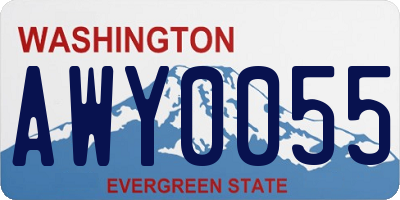 WA license plate AWY0055
