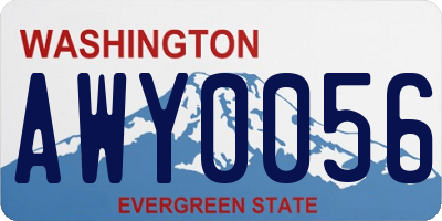 WA license plate AWY0056