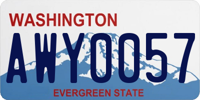 WA license plate AWY0057