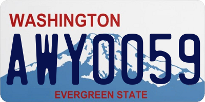 WA license plate AWY0059