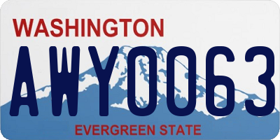 WA license plate AWY0063