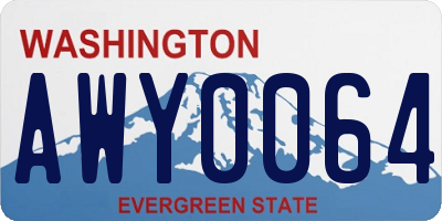WA license plate AWY0064