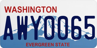 WA license plate AWY0065