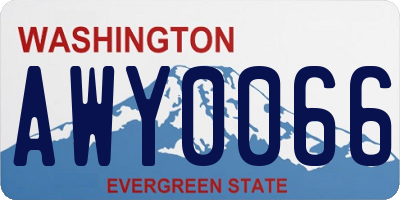 WA license plate AWY0066