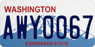WA license plate AWY0067