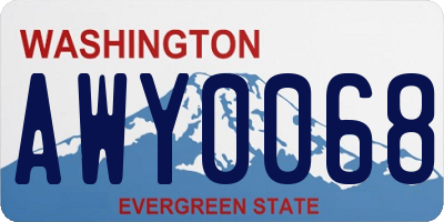 WA license plate AWY0068