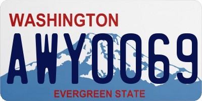 WA license plate AWY0069