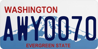WA license plate AWY0070