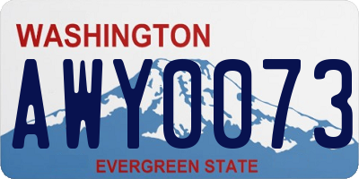 WA license plate AWY0073