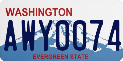 WA license plate AWY0074
