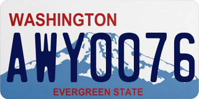 WA license plate AWY0076