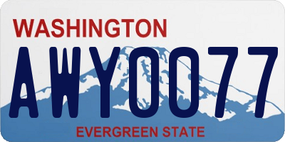 WA license plate AWY0077