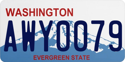 WA license plate AWY0079