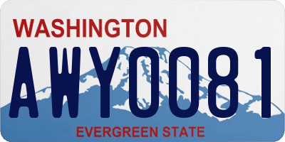 WA license plate AWY0081